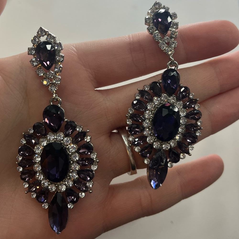 Purple Dangly Earrings